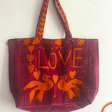 Pink Velvet Tote Bag
