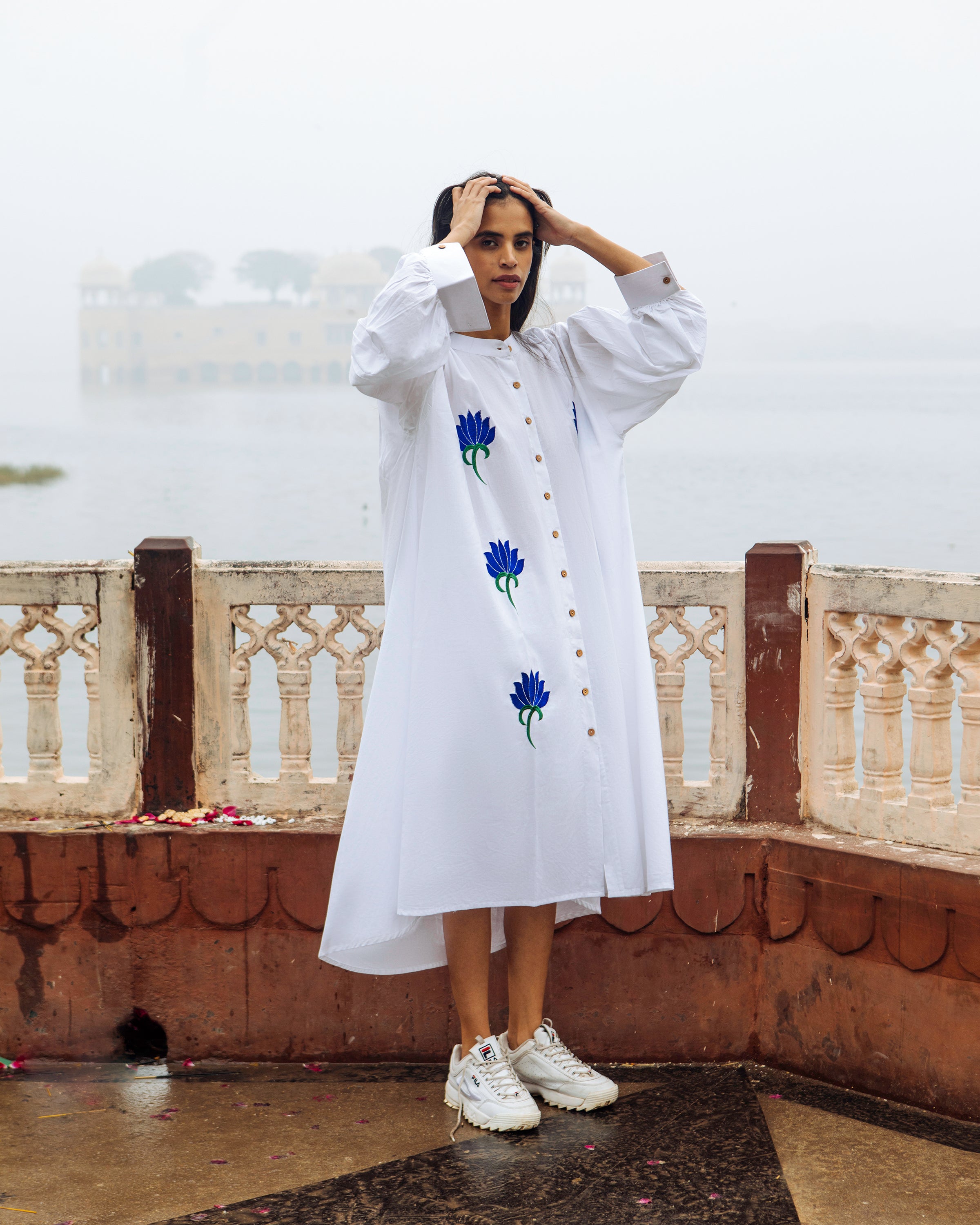 Sacred Lotus Shirt Dress