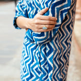 Indigo Chevron Dress