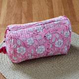 Pink floral - Travel & Makeup Pouch