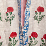 Red Marigold Block print Jacket