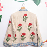 Red Marigold Block print Jacket