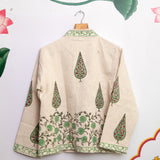 Green Leaf Block print Jacket