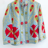 Velvet Embroidered Jacket – Flora Sky