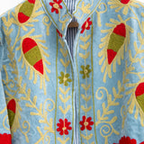 Velvet Embroidered Jacket – Flora Sky