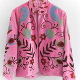 Velvet Embroidered Jacket – Pink Paradise