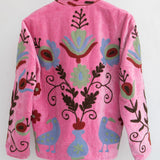 Velvet Embroidered Jacket – Pink Paradise
