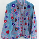 Velvet Embroidered Jacket – Royal Blue Mist