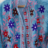 Velvet Embroidered Jacket – Royal Blue Mist