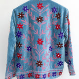 Velvet Embroidered Jacket – Royal Blue Mist