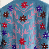 Velvet Embroidered Jacket – Royal Blue Mist