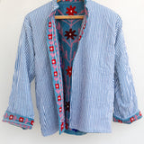 Velvet Embroidered Jacket – Royal Blue Mist