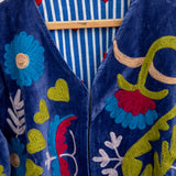 Velvet Embroidered Jacket – Love Botanica Blue