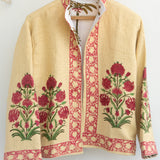 Marigold Bloom Block print Jacket