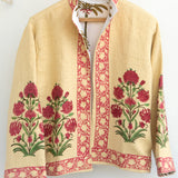 Marigold Bloom Block print Jacket