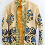 Indigo Bloom Block Print Jacket