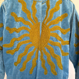 Velvet Embroidered Jacket – Blue Sun
