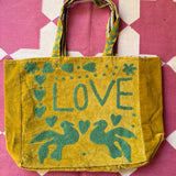 Green Velvet Tote Bag