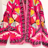 Velvet Embroidered Jacket –  Rose