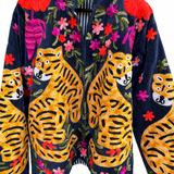 Velvet Embroidered Jacket – Blue Tiger