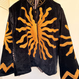 Velvet Embroidered Jacket – Black Sun