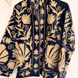 Velvet Embroidered Jacket – Blue