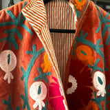 Velvet Embroidered Jacket –  Orange Garden