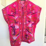 Velvet Embroidered Jacket – Pink