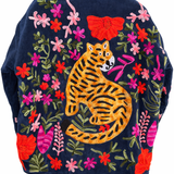 Velvet Embroidered Jacket – Blue Tiger