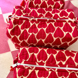 Red Heart – Travel & Makeup Pouch (Set of 3)