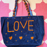 Midnight Blue Velvet Tote Bag