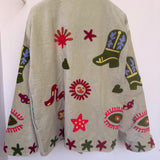 Velvet Embroidered Jacket – Pistachio