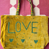 Green Velvet Tote Bag