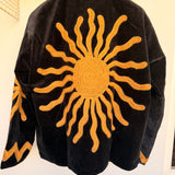 Velvet Embroidered Jacket – Black Sun