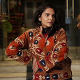 Velvet Embroidered Jacket – Mustard