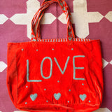 Orange Velvet Tote Bag