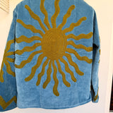 Velvet Embroidered Jacket – Blue Sun