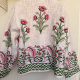 Blush Garden Block print Jacket
