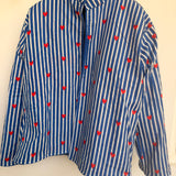 Velvet Embroidered Jacket – Navy Blue Sun