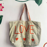 Ivory Velvet Tote Bag