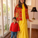Velvet Embroidered Jacket – Red Suzani