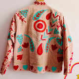Velvet Embroidered Jacket – Peach Blossom