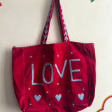 Deep Red Velvet Tote Bag