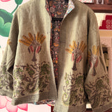 Grey Palm Block print Jacket