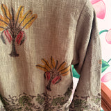 Grey Palm Block print Jacket