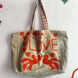 Ivory Velvet Tote Bag