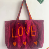 Pink Velvet Tote Bag
