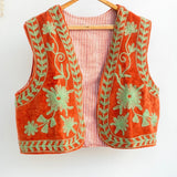 Orange Velvet Gilet