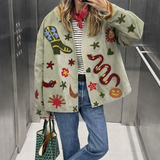 Velvet Embroidered Jacket – Pistachio