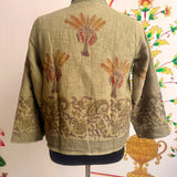 Olive Palm Block Print Jacket